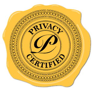 Privacy Certified yellow wax seal