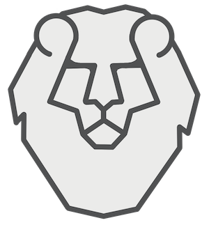 RAWR white lion head logo