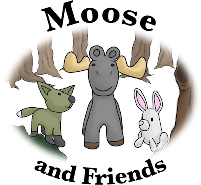 Moose and Friends Series logo with Moose, Fox and Rabbit