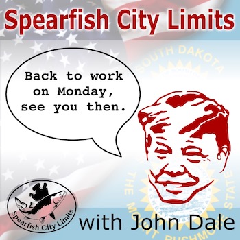 SCL show art - Trumps saying "Back to work on Monday, see you then."